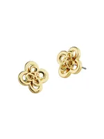 Kira 18K Yellow Gold Clover Stud Earrings