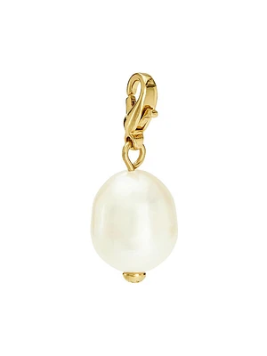 18K-Gold-Plated & Freshwater Pearl Charm