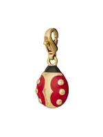 18K-Gold-Plated & Enamel Ladybug Charm