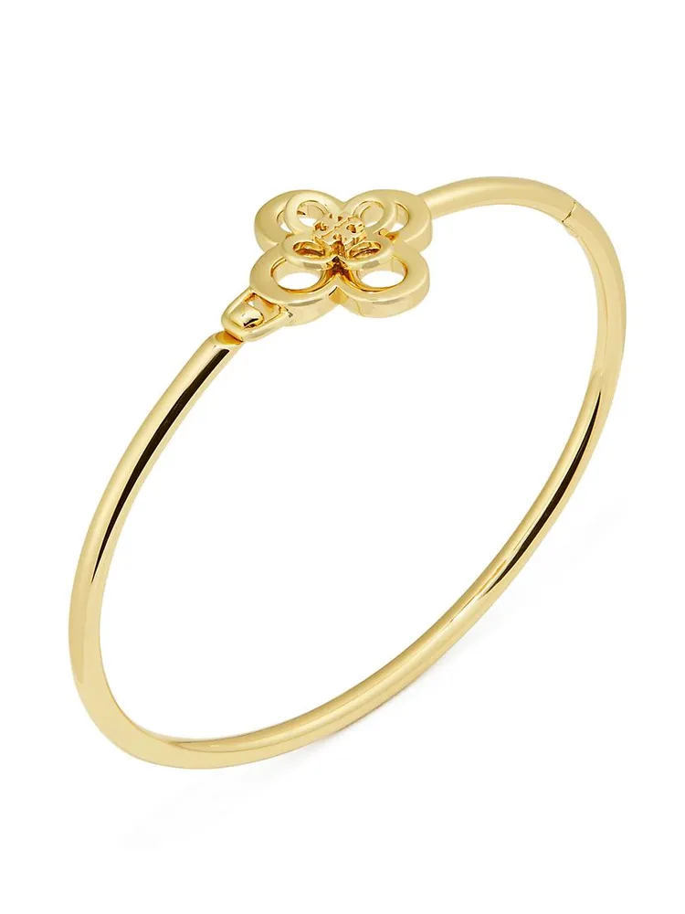 Kira 18K-Gold-Plated Logo Bangle