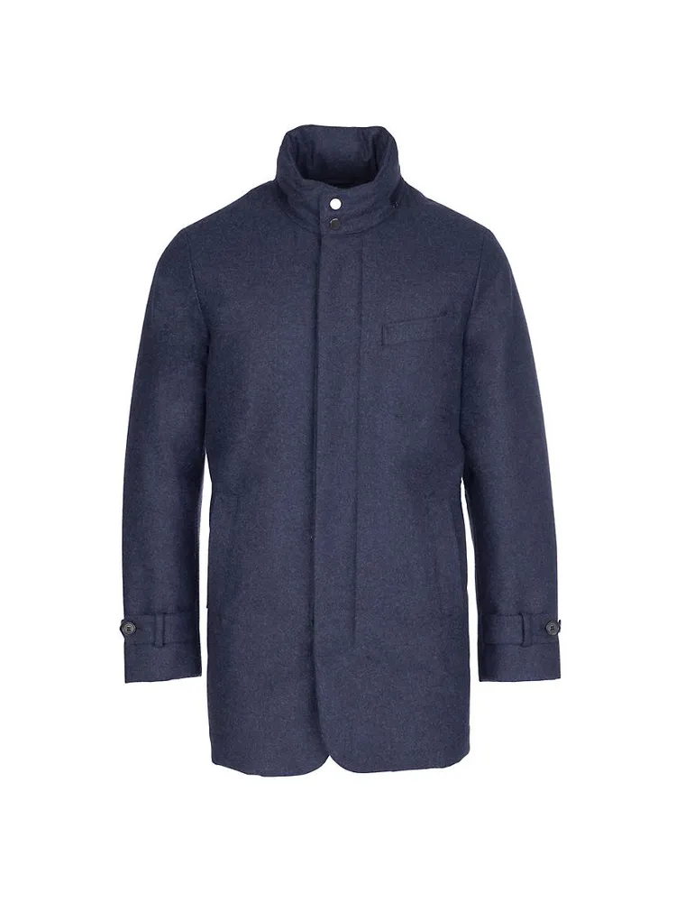 French Stretch Hooded Slim Carcoat