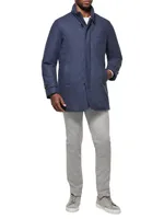 French Stretch Hooded Slim Carcoat