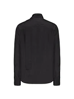 Silk Shirt with Scarf Detail at Neck