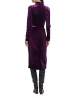 Romy Velvet Belted Midi-Dress