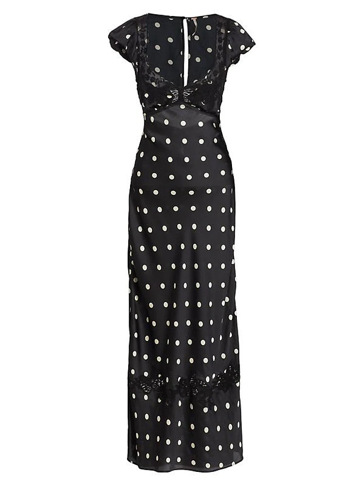 Butterfly Babe Polka-Dot Midi-Dress