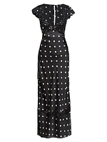 Butterfly Babe Polka-Dot Midi-Dress