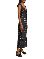 Butterfly Babe Polka-Dot Midi-Dress