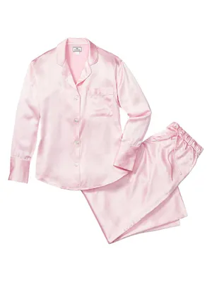 Pink Silk Wide Cuff Pajama Set