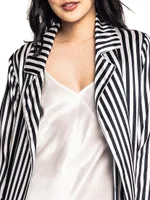 Cabaret Silk Stripe Long Robe