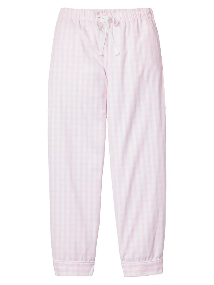 Gingham Drawstring Pajama Pants