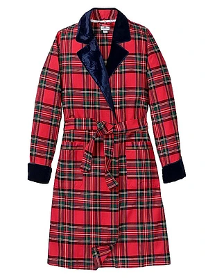 Imperial Tartan Velvet-Trim Robe