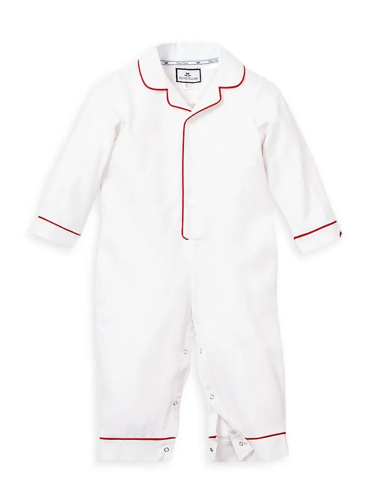 Baby Girl's Piped Cotton-Blend Romper