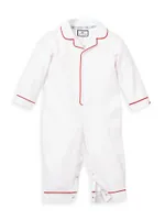 Baby Girl's Piped Cotton-Blend Romper