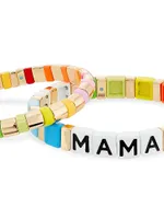 Mama Rainbow 2-Piece Cubic Zirconia & Enamel Bead Bracelet Set