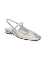 Venice Metallic Leather Slingback Flats