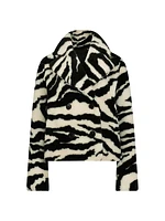 Madrid Striped Wool Faux Fur Jacket