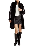 Monique Shearling Puffer-Sleeve Coat