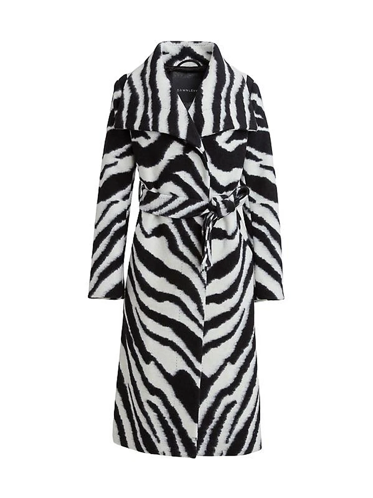 Gisele Zebra Wool-Blend Maxi Coat