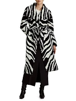 Gisele Zebra Wool-Blend Maxi Coat