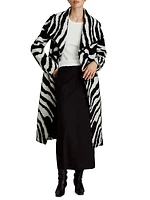 Gisele Zebra Wool-Blend Maxi Coat