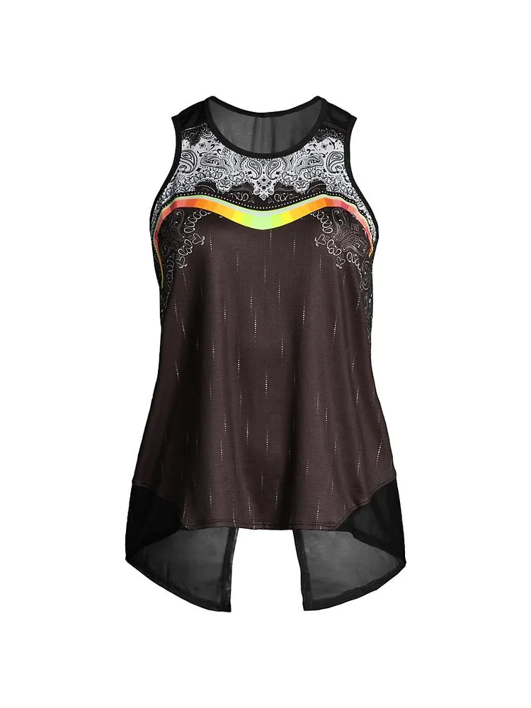 Paisley For You Jersey & Mesh Tie-Back Tank