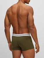 Three-Pack Of Stretch-Cotton Trunks With Logo Waistbands