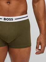 Three-Pack Of Stretch-Cotton Trunks With Logo Waistbands