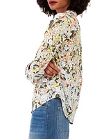 Slim Floral Silk Button-Front Shirt