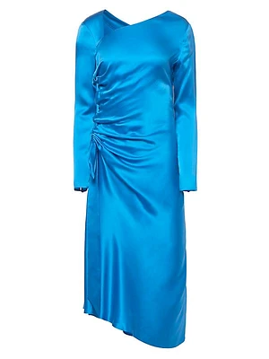 La Rue Saint Honore Annalise Silk Midi-Dress