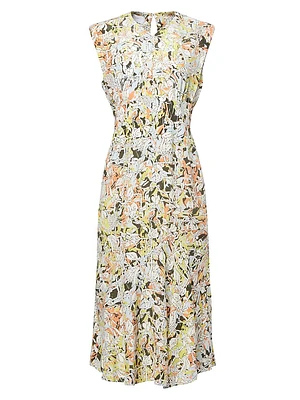 Nadia Floral Silk Midi-Dress