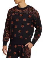 Bandana Knit Crewneck Sweater