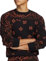 Bandana Knit Crewneck Sweater