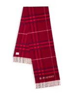 Double-Sided Check Cashmere Scarf