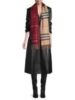 Double-Sided Check Cashmere Scarf