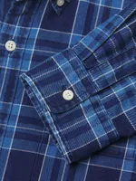 Plaid Button-Down Twill Shirt