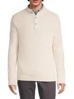 Oysterman Button Mockneck Sweater