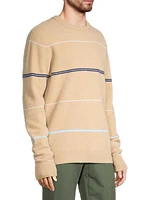 Overwashed Striped Crewneck Sweater