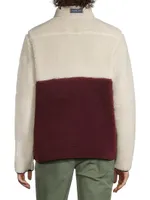 Colorblocked Supershep Quarter-Zip Sweater