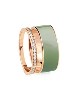 Berbere Chromatic 18K Rose Gold, Lacquer & 0.34 TCW Diamond Ring