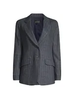 Lightweight Wool Check Blazer