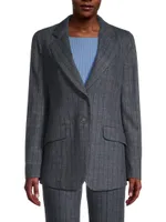 Lightweight Wool Check Blazer