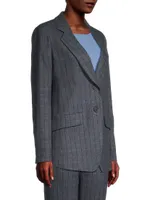 Lightweight Wool Check Blazer