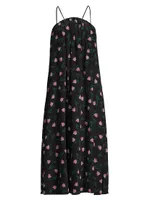 Floral Silk Jersey Midi Dress