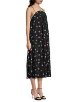 Floral Silk Jersey Midi Dress