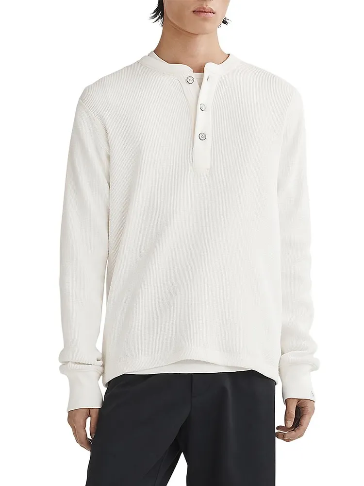 Icon Waffle-Knit Long-Sleeve Henley