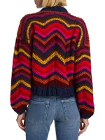 Colorful Waves Crochet Sweater
