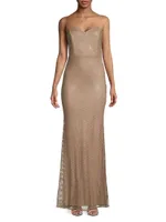 Metallic Mesh Mermaid Gown