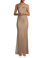 Metallic Mesh Mermaid Gown