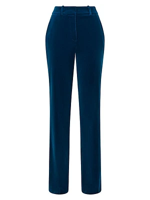 Ivy Velvet Straight-Leg Pants