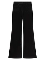 Isa Cotton-Blend Velvet Flared Pants